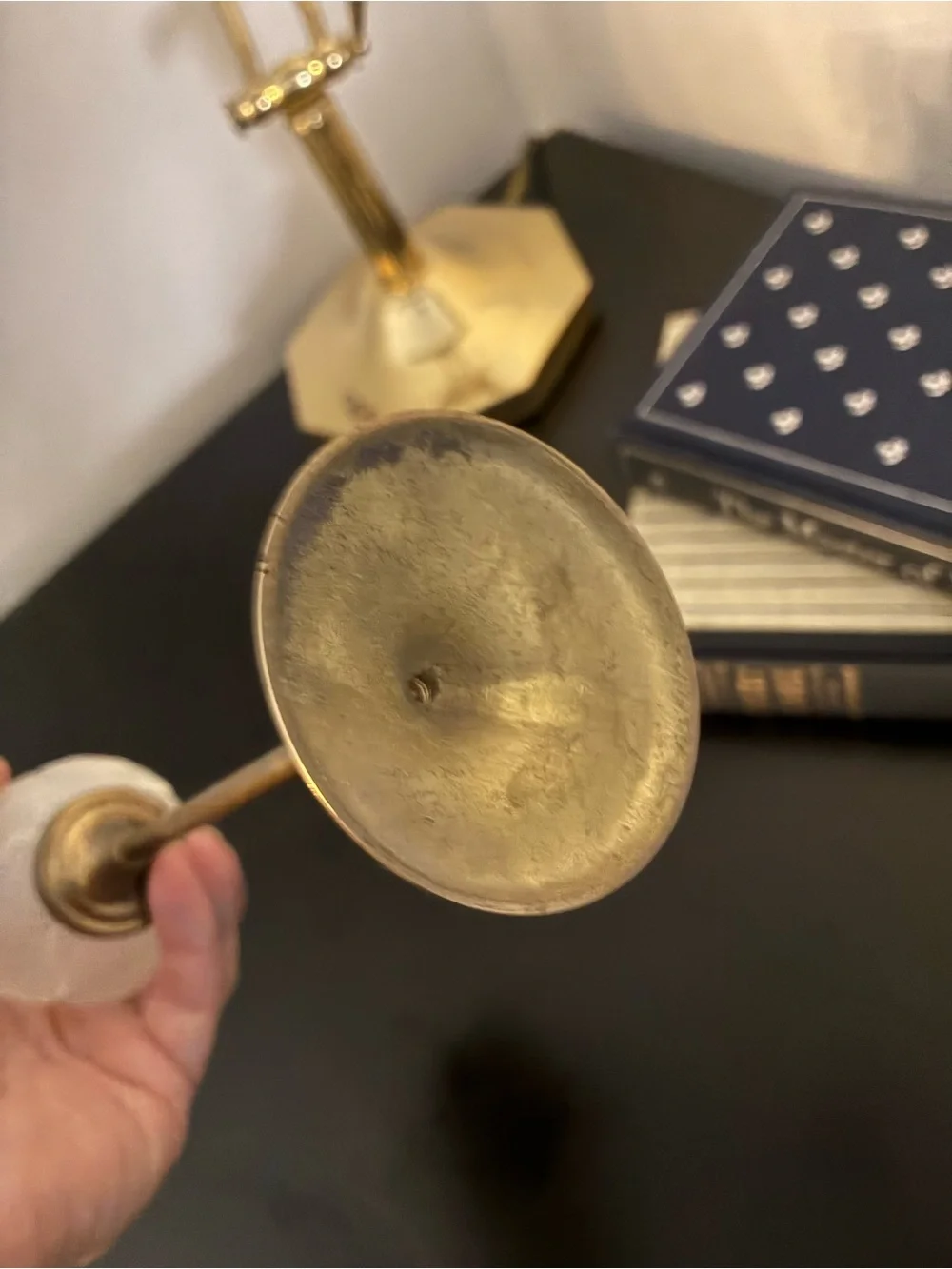 Vintage Brass Tulip Tea light Candle Holder | Frosted Glass Cottagecore Romantic